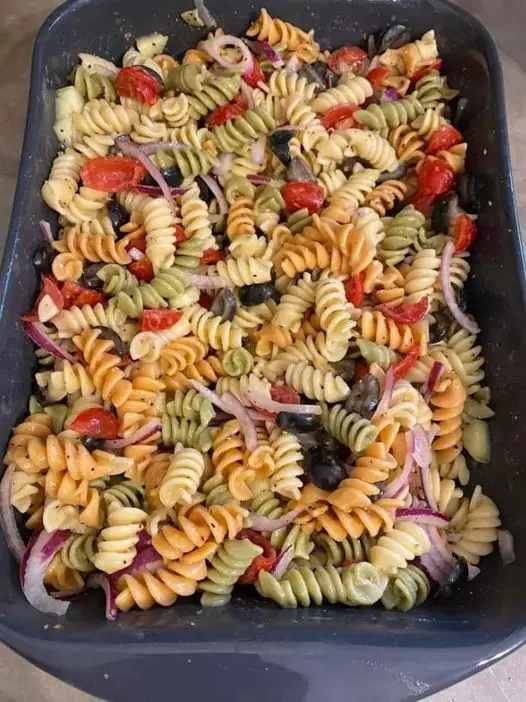 Perfect Pasta Salad with Olive Garden Italian Dressing