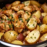 Slow cooker ranch chicken, ranch chicken and potatoes, creamy ranch chicken, crockpot chicken dinner, easy chicken and potato recipe