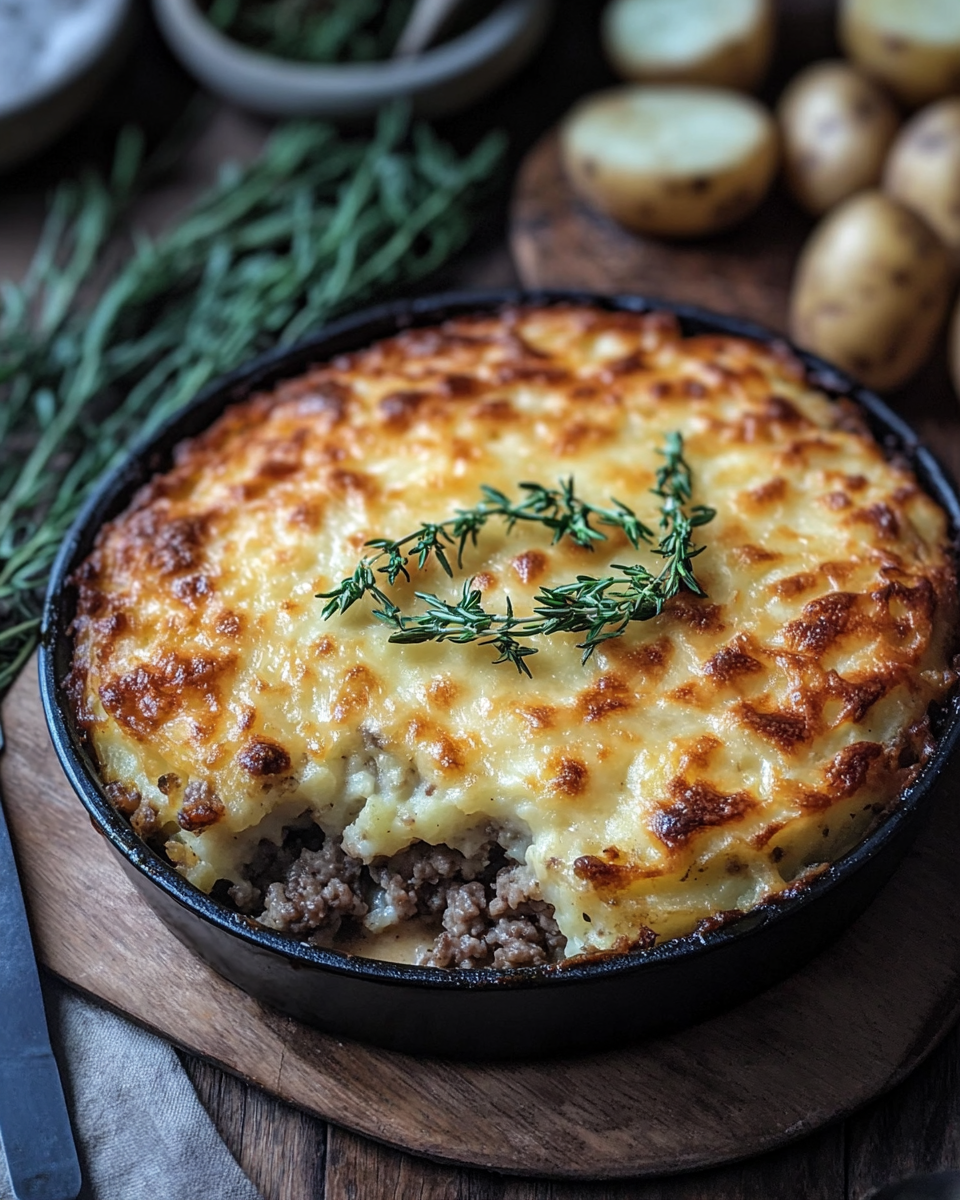 hamburger potato casserole, ground beef and potato bake, rustic hamburger bake, cheesy hamburger casserole, hamburger and potato recipe, comfort food casserole