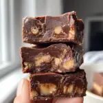 homemade Snickers fudge, Snickers-inspired fudge, chocolate peanut fudge, no-bake Snickers treat, layered caramel fudge, candy bar fudge recipe