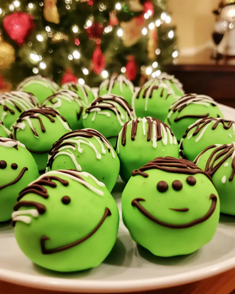 holiday Oreo balls, Christmas Oreo balls, Grinch dessert, no-bake Oreo treats, festive Oreo balls, easy Grinch recipe, Grinch-themed dessert, holiday sweets