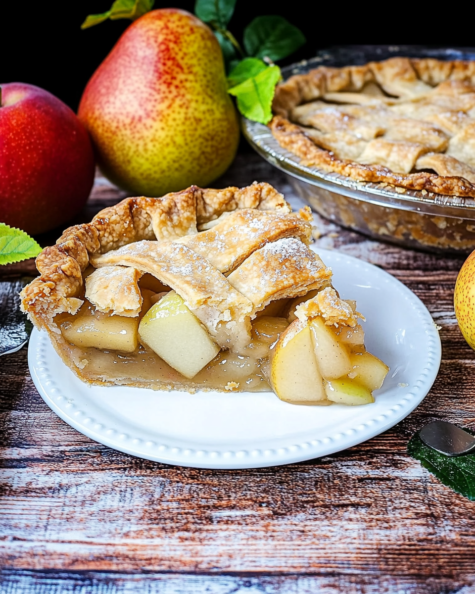 fall pie recipe, apple pear tart, homemade apple pear pie, sweet and tart pie, spiced apple pie