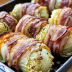 cabbage and bacon recipe, keto bacon wrapped cabbage, bacon wrapped cabbage wedges, low carb cabbage bacon, grilled bacon cabbage