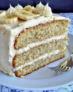 best banana cake, banana cake recipe, moist banana cake, banana buttercream cake, easy banana cake, buttercream banana cake