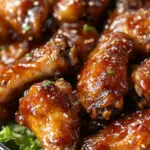 garlic honey chicken wings, sticky honey garlic wings, sweet garlic chicken wings, honey glazed chicken wings