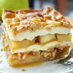 no-bake apple pie lasagna, apple pie cheesecake lasagna, caramel apple lasagna, layered apple dessert