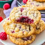 Raspberry jam cookies, raspberry shortbread cookies, raspberry crumble bars, crumble-topped cookies, raspberry thumbprint cookies