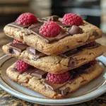 raspberry chocolate cookies, fruit chocolate chunk cookies, raspberry chunk cookies, fresh raspberry cookies, chocolate berry cookies