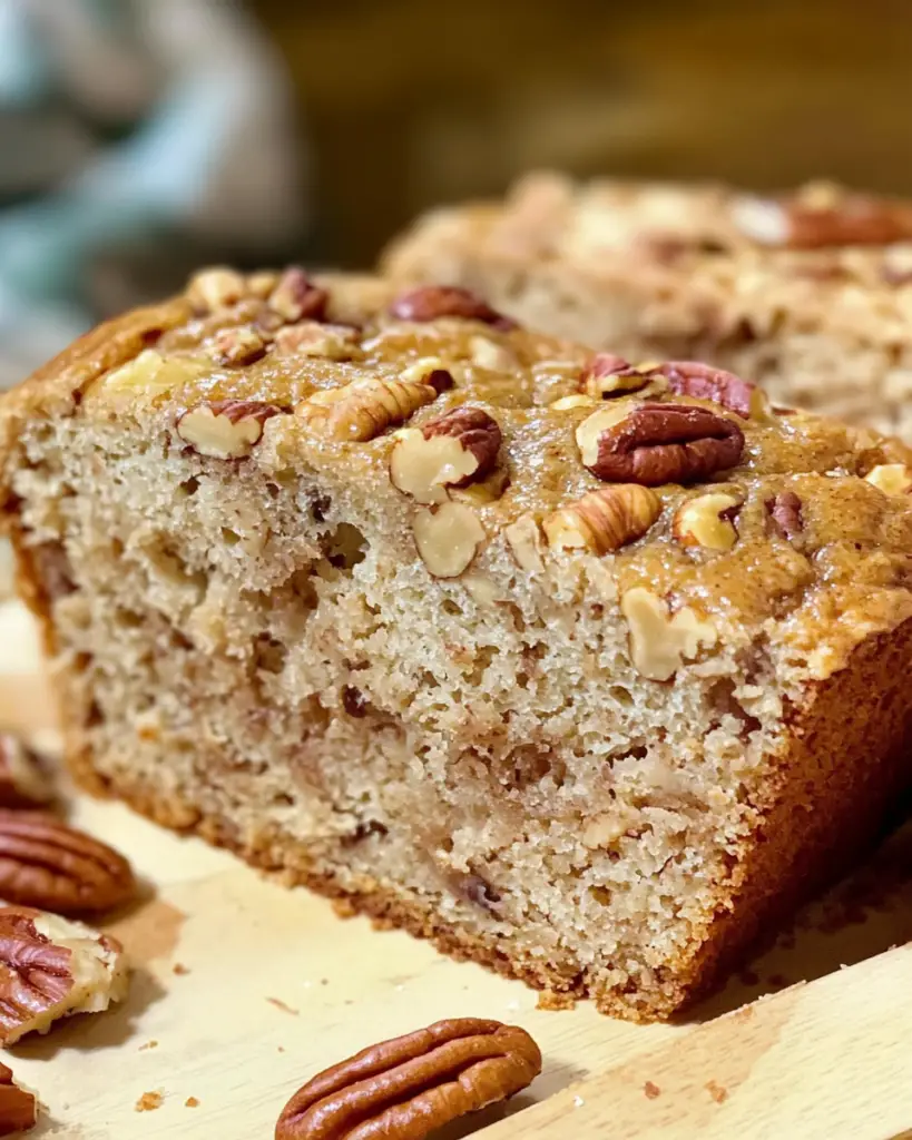 Alabama pecan bread, Southern pecan bread, easy pecan bread recipe, sweet pecan bread, nutty bread recipe