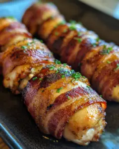 chicken wrapped in bacon, easy bacon chicken, bacon chicken recipe, bacon wrapped chicken breast, crispy bacon chicken