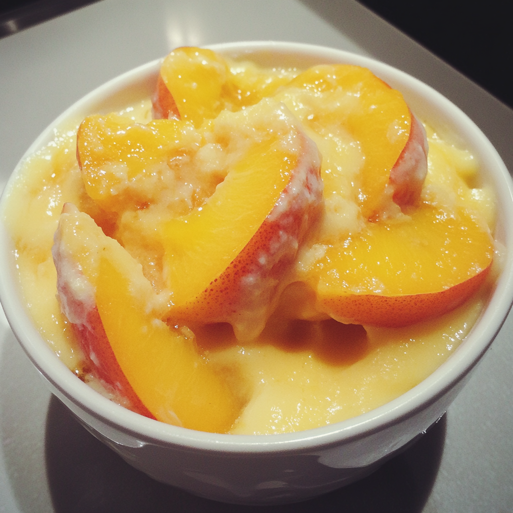 peach custard, peach dessert, homemade peach custard, creamy peach custard, summer peach dessert, baked peach custard