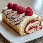 chocolate raspberry swiss roll, chocolate swiss roll with raspberry, raspberry swiss roll, raspberry chocolate cake roll