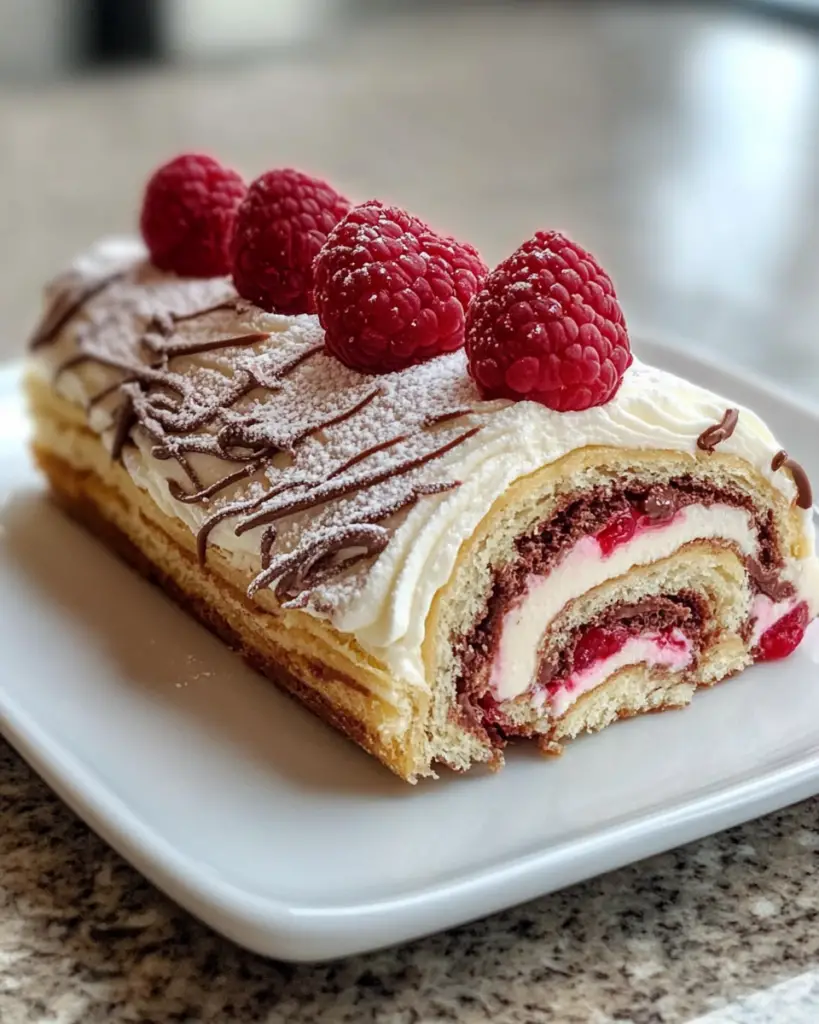 chocolate raspberry swiss roll, chocolate swiss roll with raspberry, raspberry swiss roll, raspberry chocolate cake roll