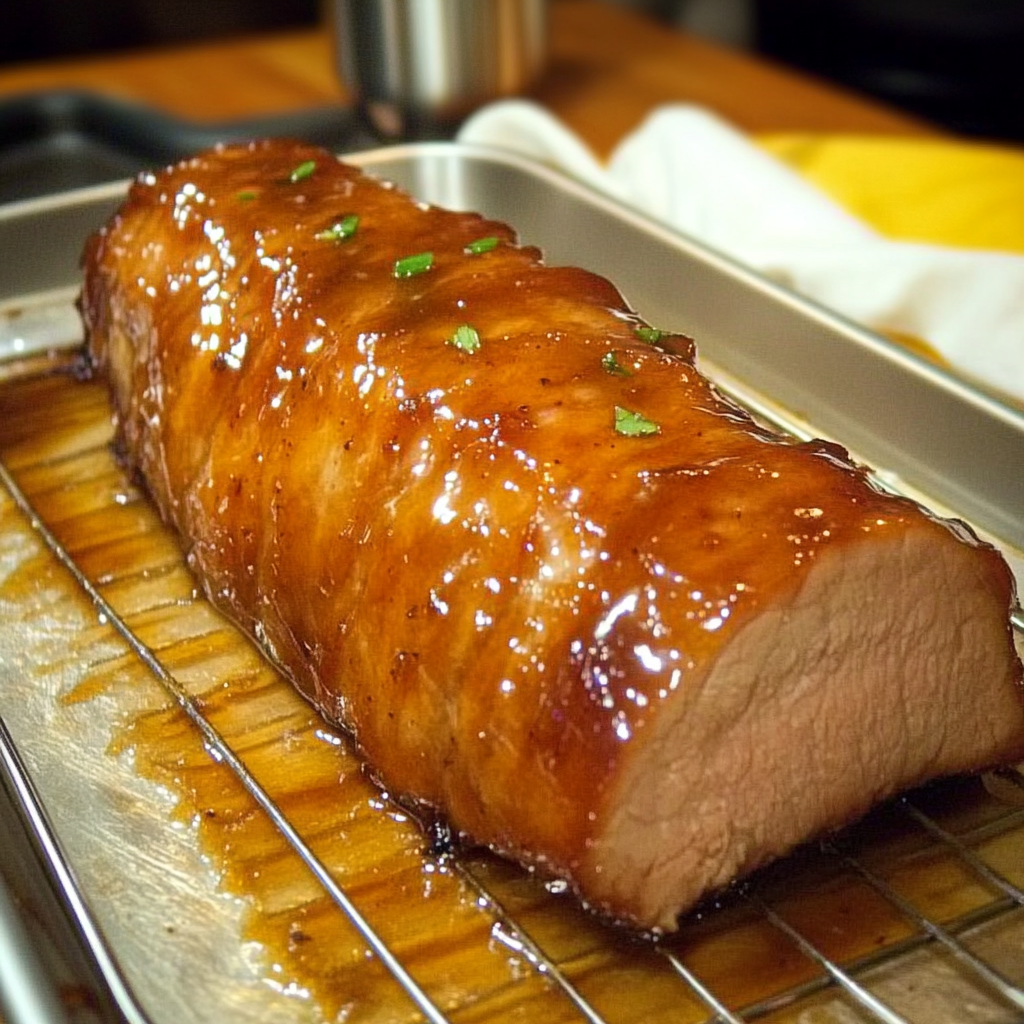 glazed pork loin, pork loin with sweet glaze, pork loin recipe, honey-glazed pork loin, roasted pork loin, sweet pork loin