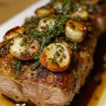 herb garlic pork roast, garlic and herb pork loin, roasted pork with garlic, pork roast recipe with herbs, easy garlic pork roast