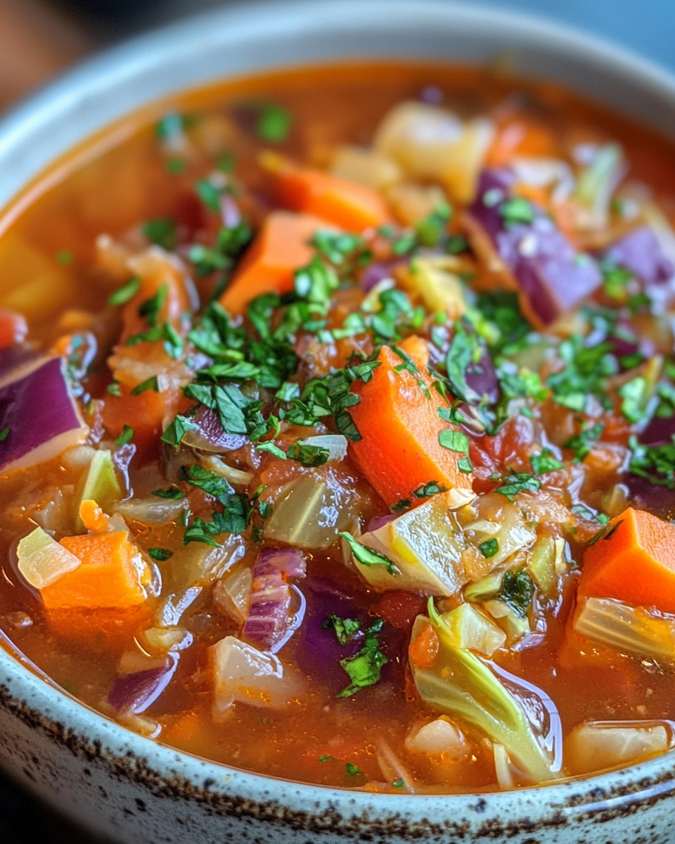 spicy cabbage soup, bold cabbage soup, hearty cabbage soup recipe, healthy cabbage soup, cabbage soup with spice, vegetable cabbage soup