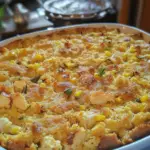 southern cornbread dressing, chicken cornbread stuffing, cornbread dressing with chicken, holiday chicken dressing, easy chicken dressing recipe