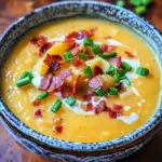 bacon potato soup, creamy potato soup with bacon, potato soup recipe, loaded potato soup, hearty potato soup