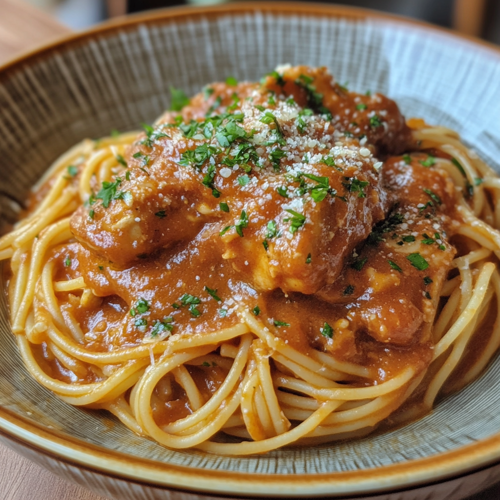 creamy chicken spaghetti, Southern chicken spaghetti, cheesy chicken spaghetti, easy chicken spaghetti