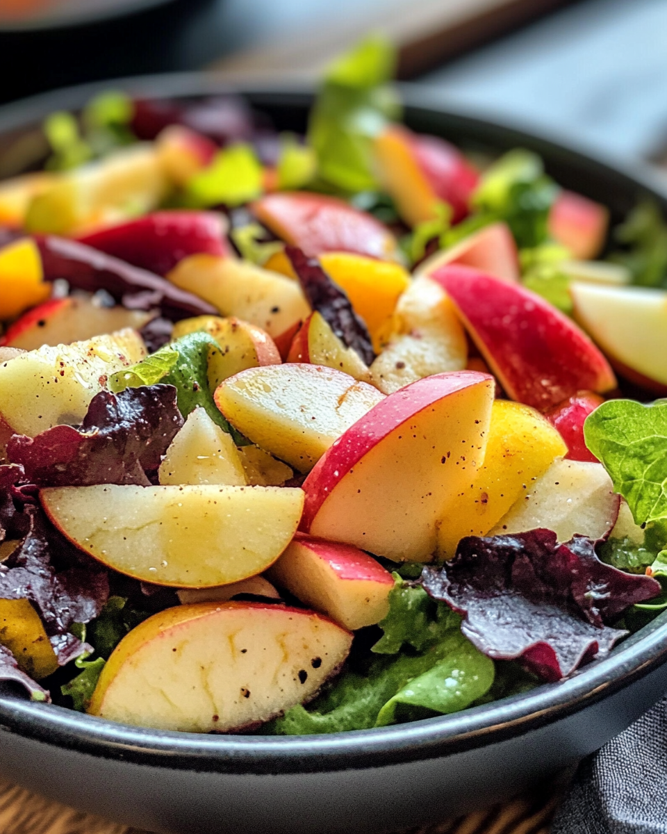 Honeycrisp apple salad, apple and greens salad, fall apple salad, healthy apple salad recipe, autumn apple salad