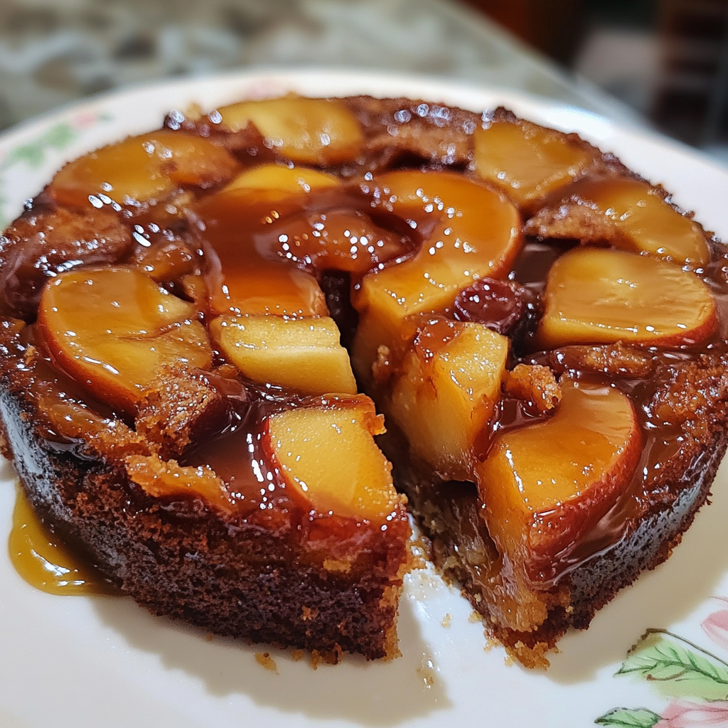 caramel apple cake, spiced apple cake, apple upside down cake, caramel apple dessert, cinnamon apple upside down cake