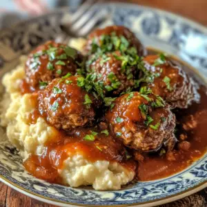 meatballs with mushroom gravy, easy Salisbury steak recipe, beef meatballs, Salisbury steak with gravy, comfort food meatballs