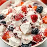 berry cheesecake fruit salad, berry cream cheese salad, no-bake cheesecake salad, mixed berry salad, creamy berry dessert, berry dessert salad