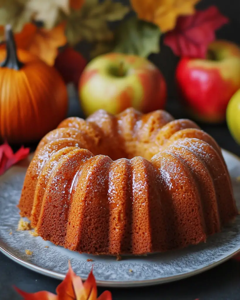 fall apple pumpkin cake, spiced Bundt cake recipe, autumn apple Bundt cake, pumpkin apple dessert, cozy autumn Bundt cake