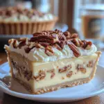 pecan custard pie, creamy pecan pie recipe, southern pecan cream pie, decadent pecan dessert, classic pecan pie with cream