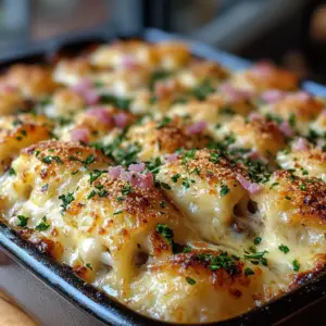 cheesy chicken casserole, baked chicken cordon bleu, creamy chicken casserole, ham and chicken casserole, easy chicken cordon bleu bake