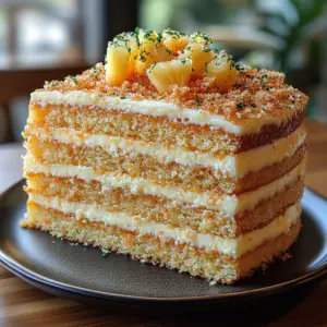 carrot pineapple cake, tropical carrot cake, pineapple carrot cake recipe, spiced carrot pineapple dessert, moist Hawaiian carrot cake