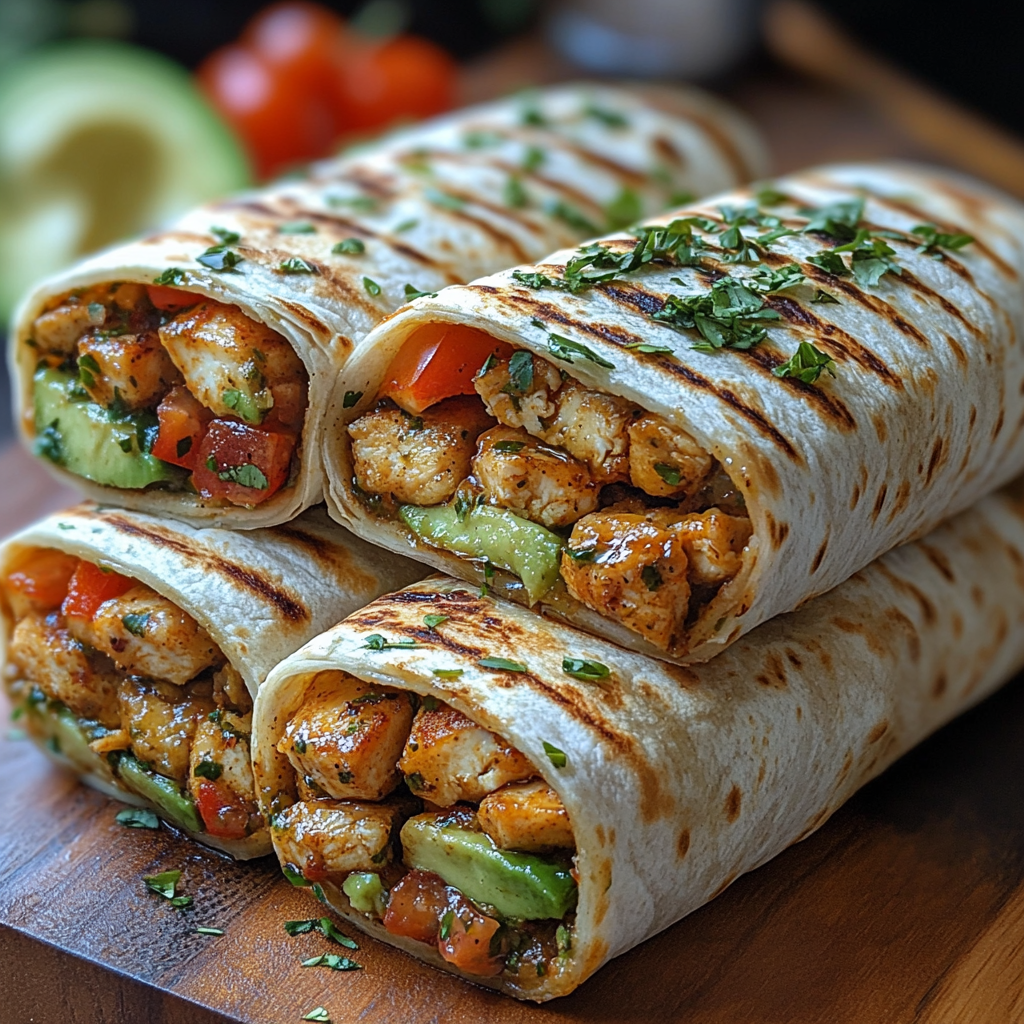 avocado ranch chicken wraps, creamy chicken burritos, Tex-Mex chicken burritos, avocado burrito recipe, easy chicken wraps, ranch chicken tortilla wraps