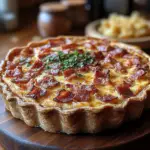 classic quiche recipe, bacon cheese tart, savory quiche, cheesy bacon pie, easy quiche recipe, breakfast quiche, creamy bacon quiche