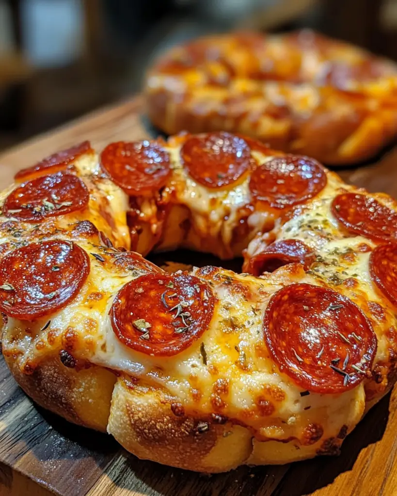 pizza ring appetizer, crescent roll pizza ring, easy pizza ring recipe, stuffed pizza ring, pepperoni crescent roll recipe