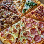 meat lovers pizza recipe, loaded pizza with meats, homemade meat pizza, pizza with sausage and pepperoni, cheesy meat pizza