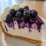 blueberry cheesecake recipe, homemade blueberry cheesecake, easy blueberry dessert, creamy fruit cheesecake, baked blueberry cheesecake