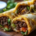 cheesy beef wraps, Tex-Mex beef tortilla wraps, quick dinner wraps, nacho cheese wraps, easy beef wraps, Mexican-style wraps