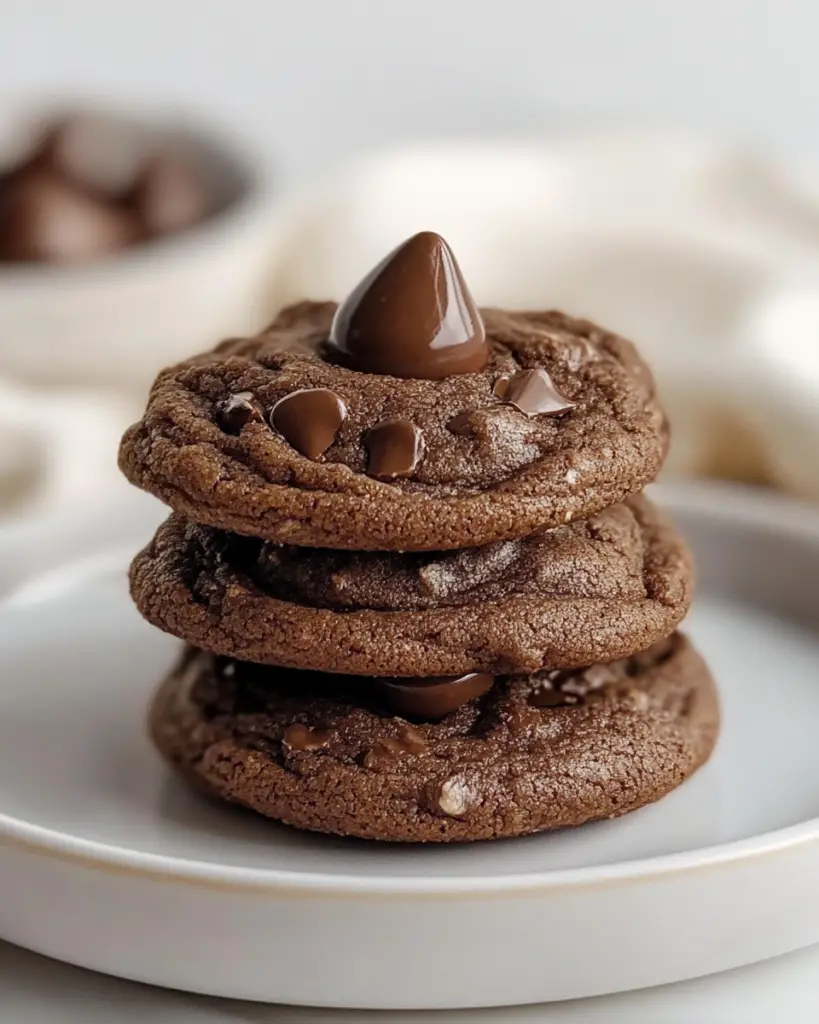 Hershey's Kiss cookies, chocolate thumbprint cookies, cocoa kiss cookies, holiday kiss cookies, chocolatey treats, easy chocolate cookie recipe