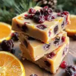 cranberry honey fudge, orange fudge recipe, holiday cranberry fudge, orange cranberry dessert, no-bake fudge ideas