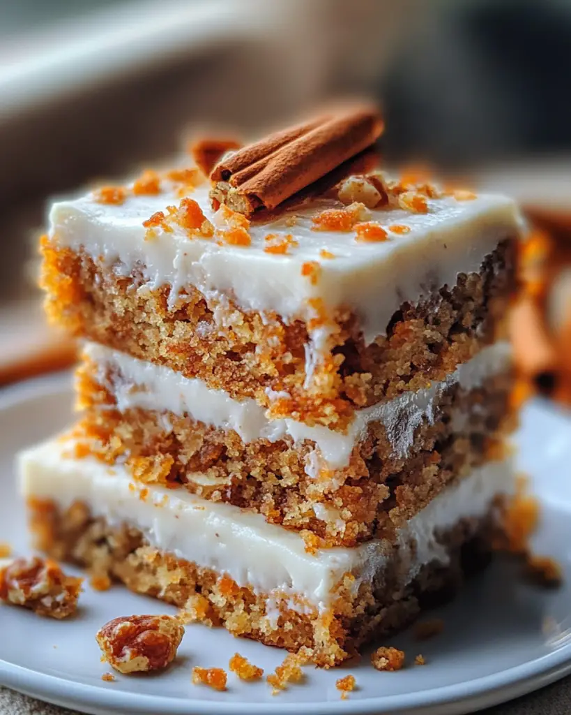 carrot dessert bars, easy carrot cake recipe, cream cheese frosting carrot cake, spiced carrot bars, moist carrot cake squares