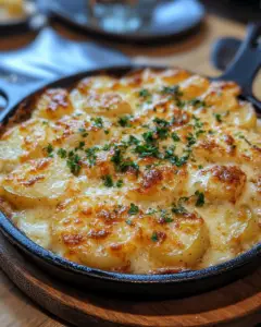 cheesy potato gratin, creamy baked potatoes, classic potato casserole, French potato gratin recipe, easy gratin side dish