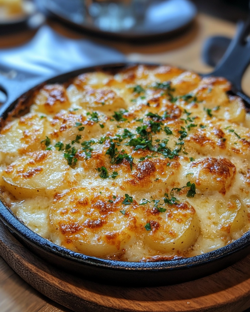 cheesy potato gratin, creamy baked potatoes, classic potato casserole, French potato gratin recipe, easy gratin side dish