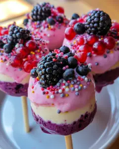 no-bake cheesecake pops, berry cheesecake bites, frozen cheesecake treats, fruity cheesecake snacks, portable berry desserts, easy cheesecake pops