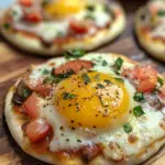 breakfast muffin pizza, easy breakfast pizza, English muffin pizza recipe, customizable breakfast ideas, savory breakfast pizzas