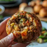 stuffing balls recipe, holiday stuffing ideas, quick stuffing side dish, bite-sized stuffing balls, best stuffing balls for Thanksgiving