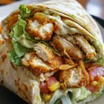 southwestern chicken wrap recipe, Tex-Mex chicken wrap, crispy chicken wrap, tortilla chicken wrap with crunch