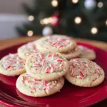 peppermint Christmas cookies, soft sugar cookies with peppermint, holiday mint cookies, chewy holiday cookies, candy cane sugar cookies