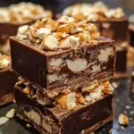 chocolate marshmallow fudge, no-bake fudge recipe, holiday fudge with nuts, easy rocky road dessert, marshmallow chocolate fudge recipe