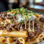 Cheesesteak pasta recipe, creamy Philly pasta, beef and cheese pasta, cheesy steak pasta, comfort food pasta recipe