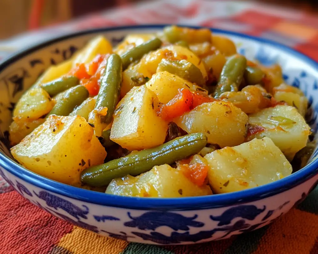 potato casserole recipe, green bean casserole with potatoes, creamy vegetable casserole, cheesy potato bake, green bean potato bake, holiday side dishes, vegetable gratin